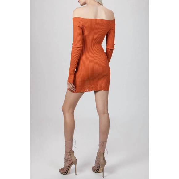 NEW ZEYNEP ARCAY ajour mini knit dress in orange - Picture 3 of 5